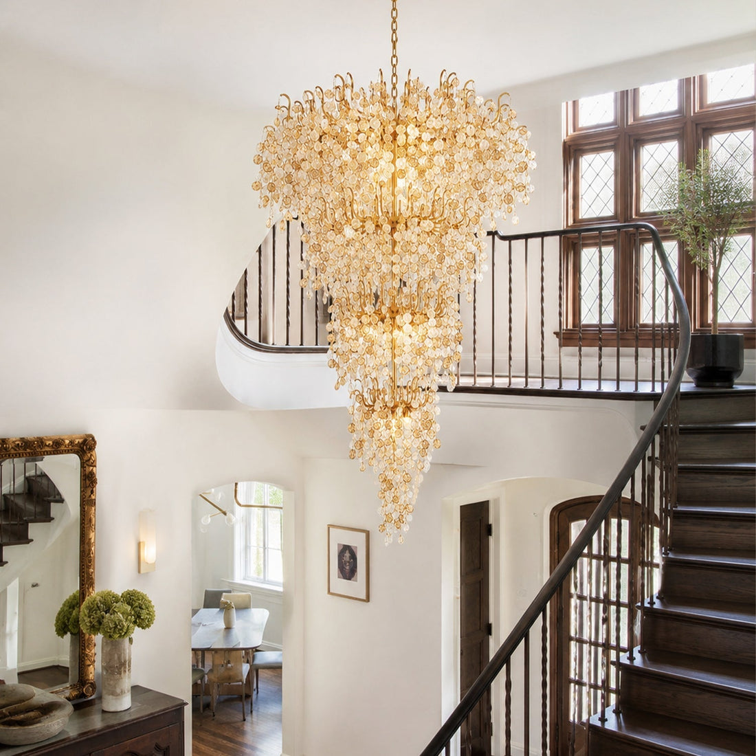 Campo Round Multi-Tier Chandelier 33-Light 47"W-Jecanoli