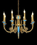 30X23 Inch 8 Lights Rococo Style Small Antique Copper Chandelier for Bedroom-铜灯-Jecanoli