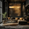 Designer 36 Inch Round Modern Chandelier Brass & Clear Geode Quartz Crystal Hanging Light-Chandelier-Jecanoli