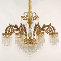 33 Inch Wide French Empire Style Brass Crystal Chandelier Gold Living Room Chandelier-铜灯-Jecanoli