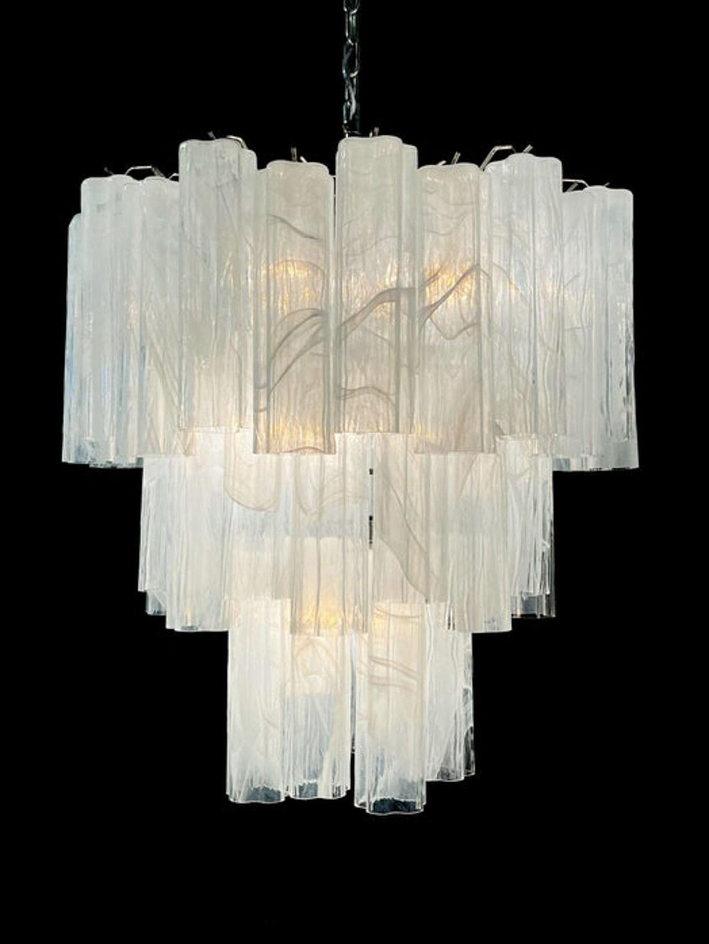 48-Tube Alabaster Chandelier, White