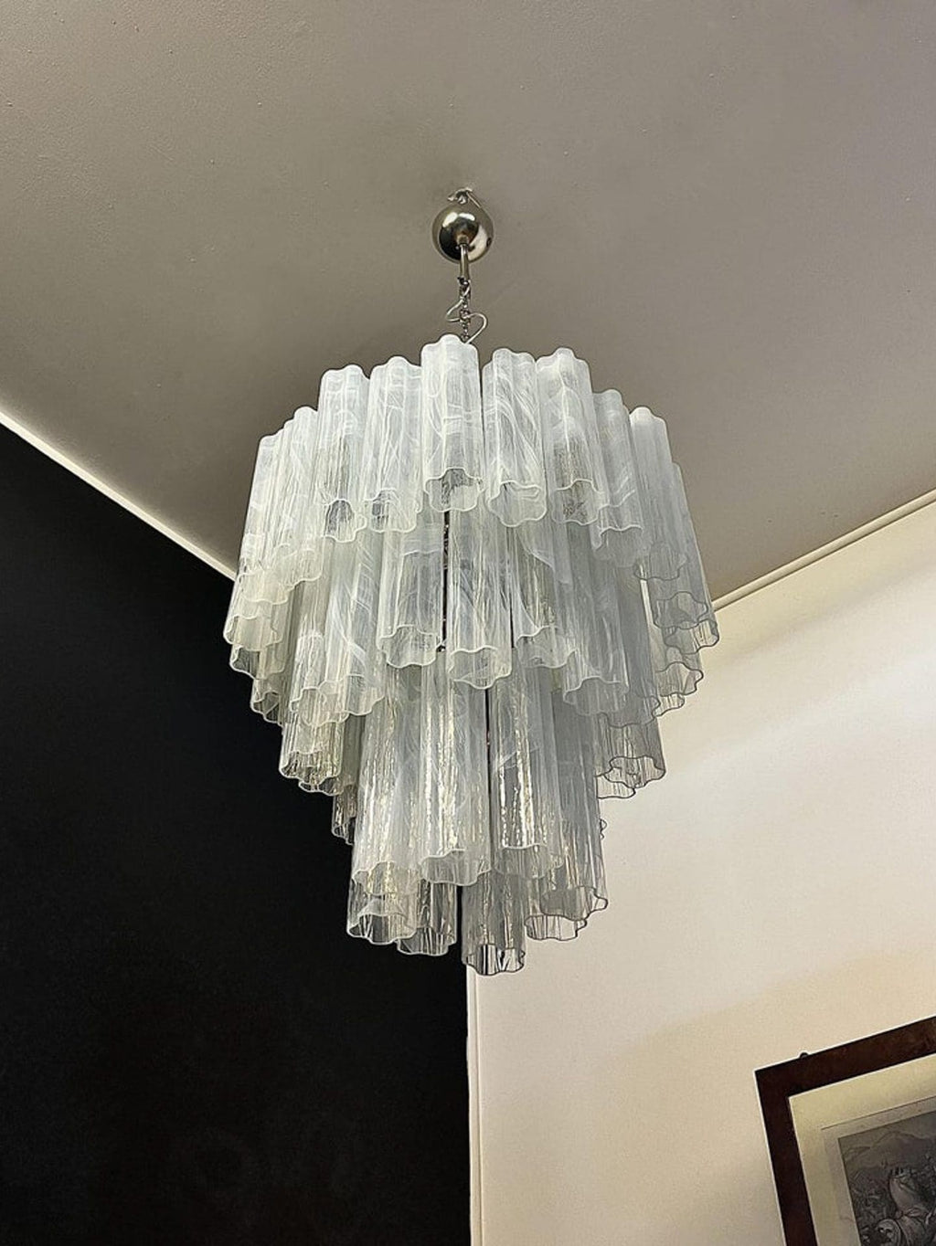 48-Tube Alabaster Chandelier, White