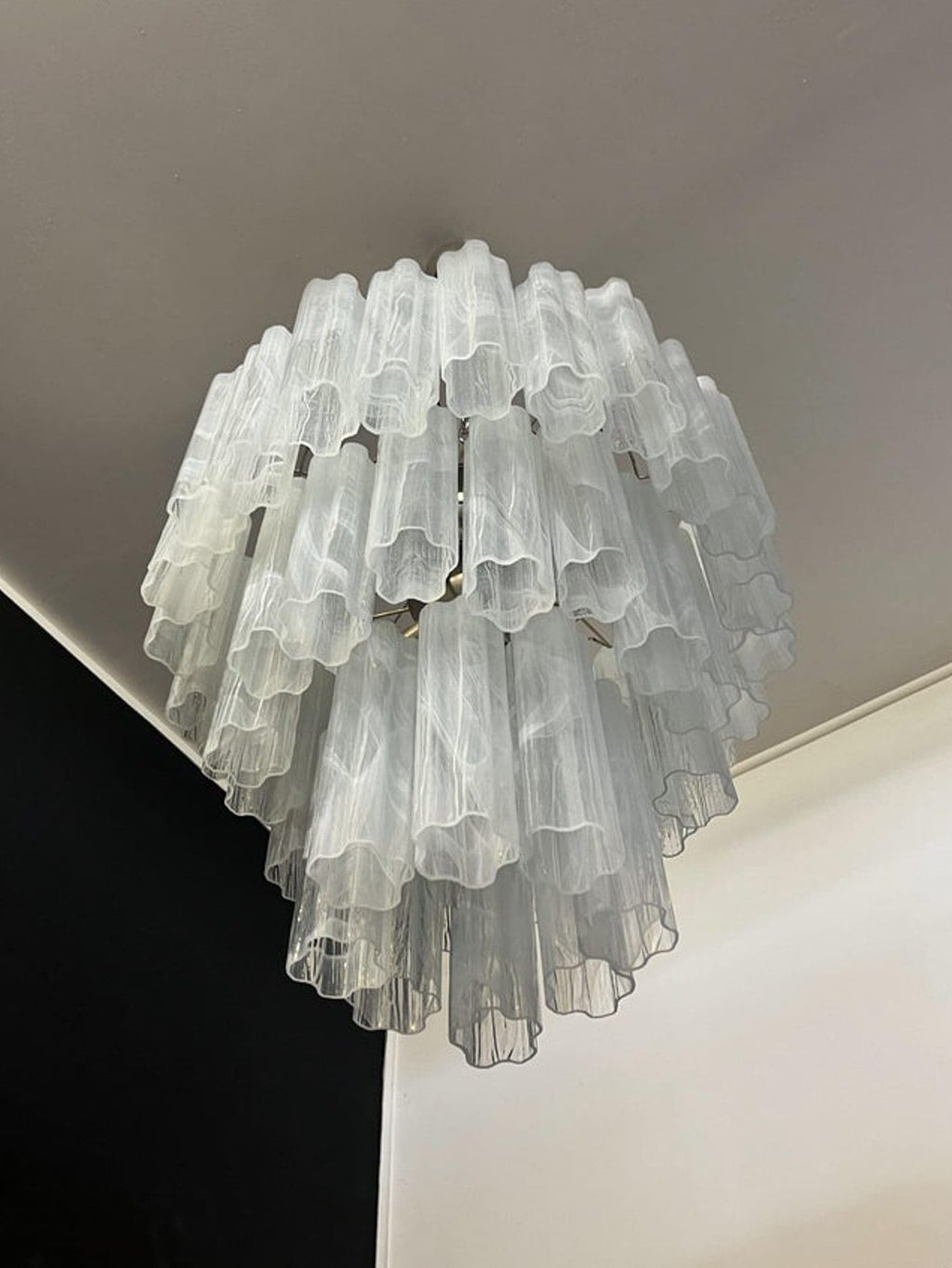 48-Tube Alabaster Chandelier, White