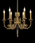 26X23 Inch 6 Lights Rococo Style Antique Copper Chandelier Small Black Bedroom Chandelier-铜灯-Jecanoli