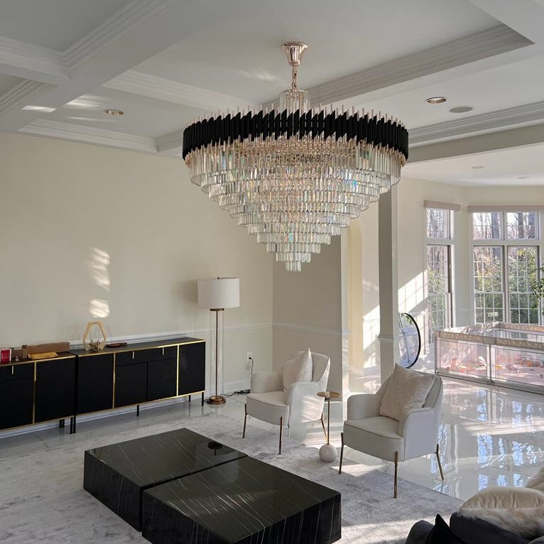 60 Inch Luxury Modern Round Crystal Chandelier Lighting for Living Room-大吊灯-Jecanoli