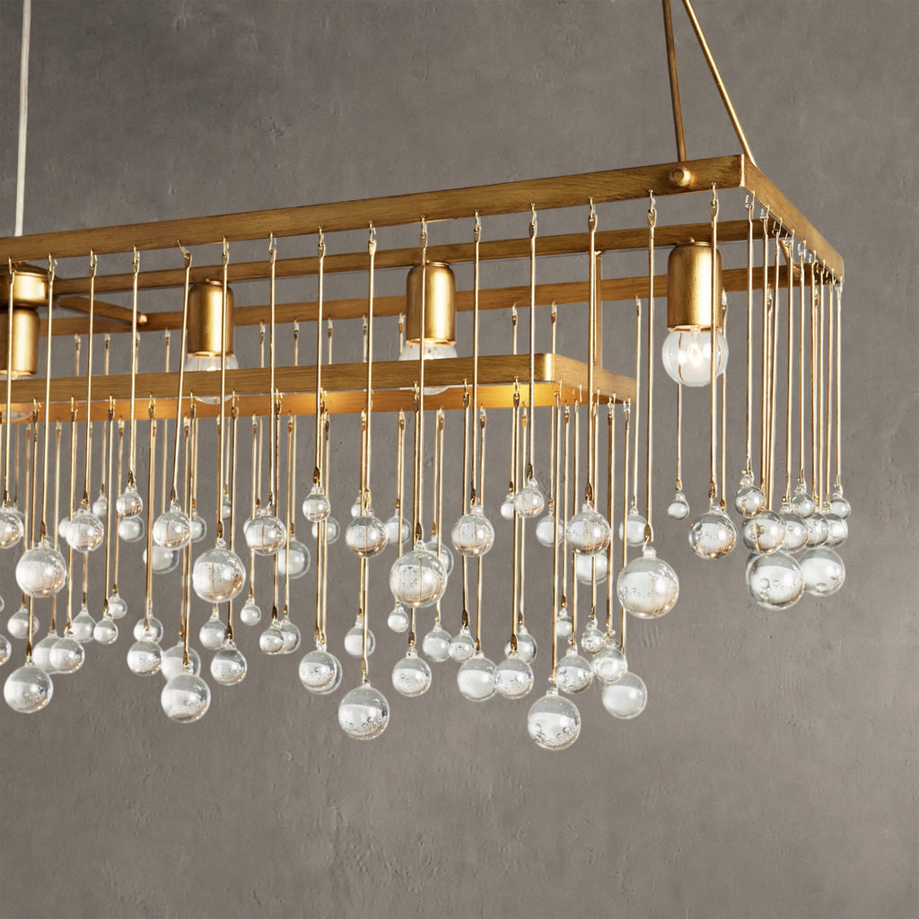 Aubrey Crystal Ball Rectangular Chandelier 47'' 60''