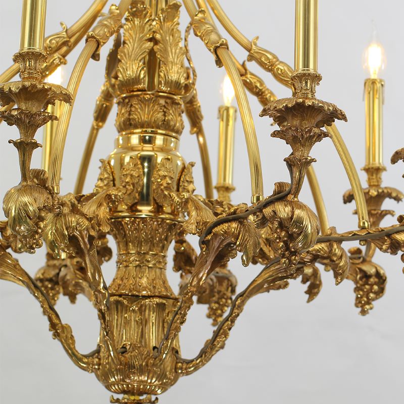 33X31 Inch 8 Lights Small Baroque Style Antique Copper Chandelier-铜灯-Jecanoli