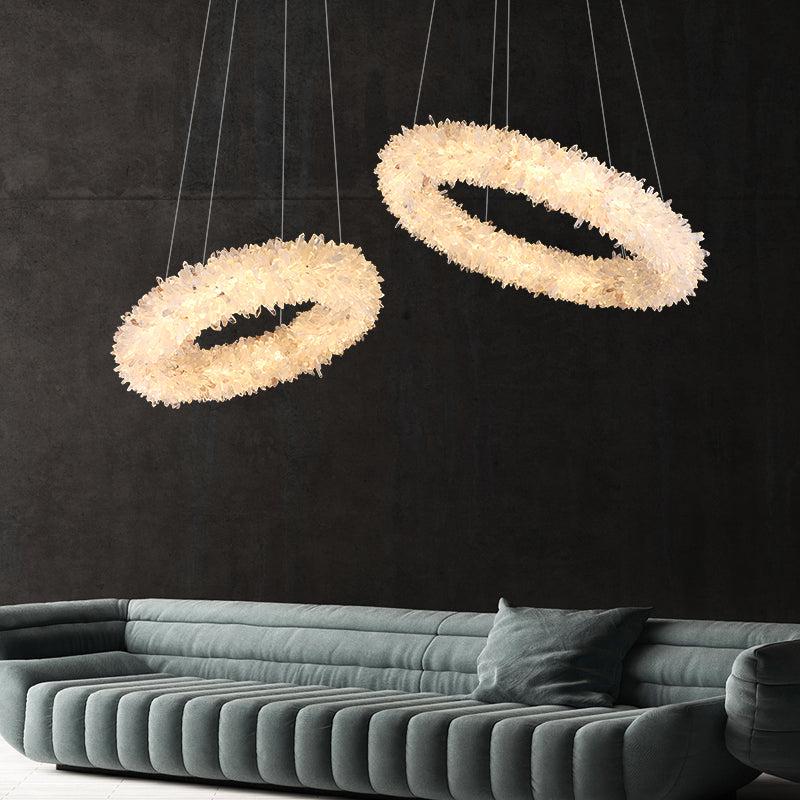 Rock Crystal Round Modern Chandelier - JE
