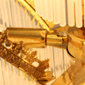 Sleek Small Modern Art Deco Brass & Glass Chandelier 19'' W x 27'' H – Perfect for Living Room Entryway Bedroom-铜灯-Jecanoli