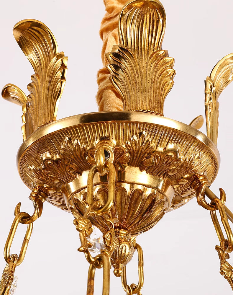 47X31 Inch 20 Lights French Empire Style Brass and Crystal Chandelier Light-铜灯-Jecanoli