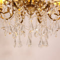 37X31 Inch 12-Light Candle Style Antique Brass Crystal Chandelier – Ideal for Dining Room & Foyer High Ceilings-铜灯-Jecanoli