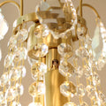 Stylish Small 12'' W x 18'' H Antique Brass & Crystal Chandelier – Ideal for Kitchen Island Small Kitchen Breakfast Nook-铜灯-Jecanoli