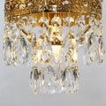 6 Inch Mini Crystal Pendant Light for Kitchen Island Empire Style Brass Crystal Chandelier-铜灯-Jecanoli