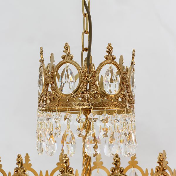 9 Inch Mini Kitchen Island Pendant Light Empire Style Brass Crystal Pendant Lighting-铜灯-Jecanoli