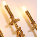 3 Lights French Retro Brass Wall Lamp Indoor Decorative Copper Wall Sconce-壁灯-Jecanoli