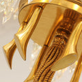 21 Inch Wide 1 Layer Palm Tree Brass and Crystal Chandelier-铜灯-Jecanoli