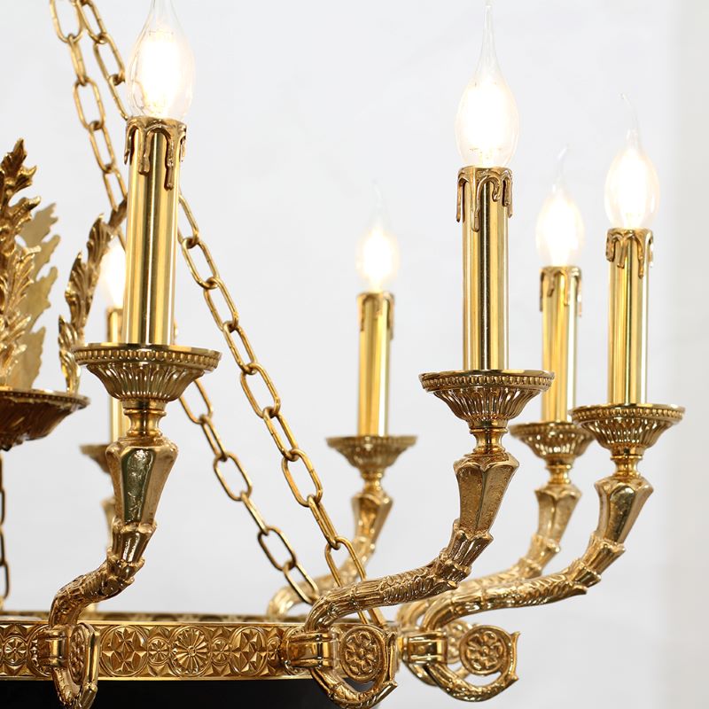 39X37 Inch 12 Lights Rococo French Empire Copper Chandelier-铜灯-Jecanoli