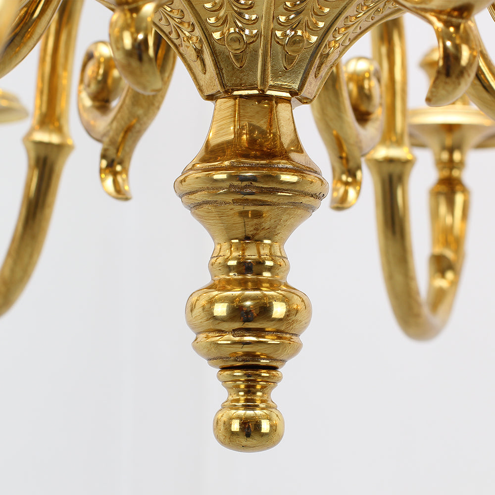 35X18 Inch 8 Lights Vintage French Gold Brass Chandelier for Master Bedroom-铜灯-Jecanoli