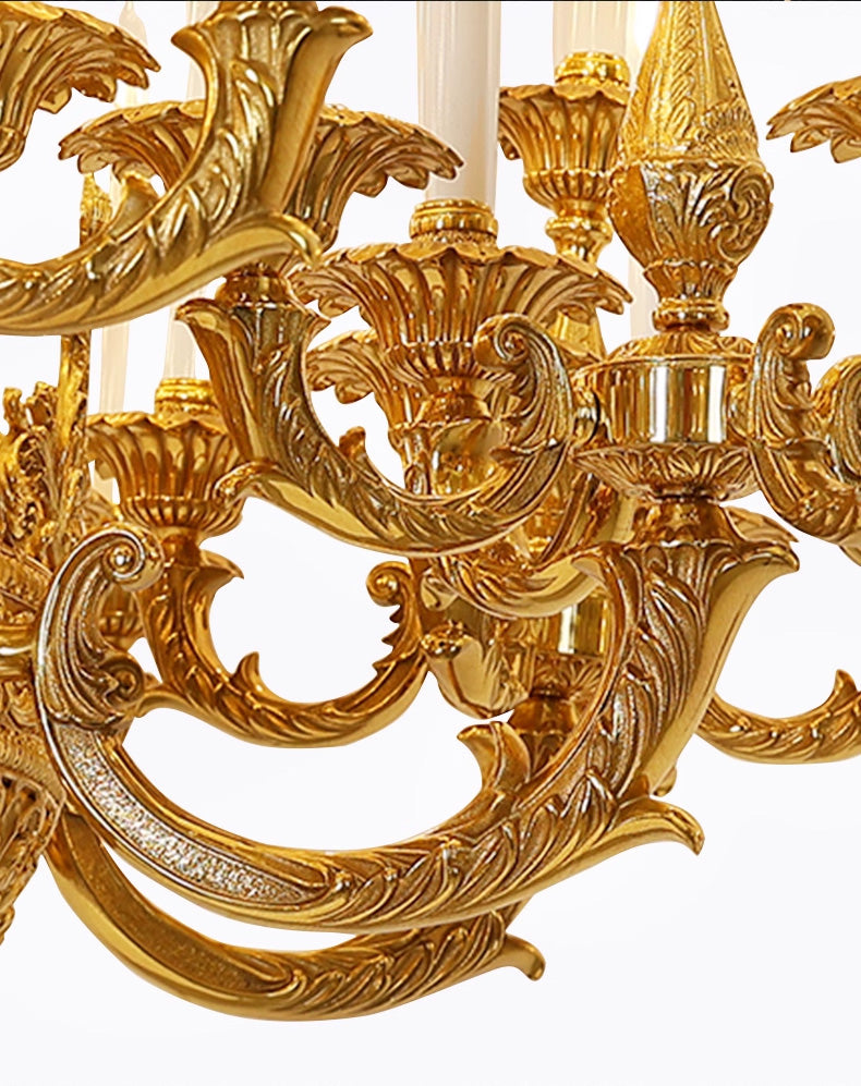 59X65 Inch 19th Century Extra Large French Brass Chandelier Antique Chandelier for Foyer-大吊灯-Jecanoli