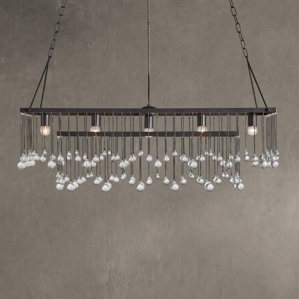 Aubrey Crystal Ball Rectangular Chandelier 47'' 60''