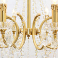 8 Lights Candle Style Brass Chandelier Gold Bedroom Crystal Chandelier-铜灯-Jecanoli