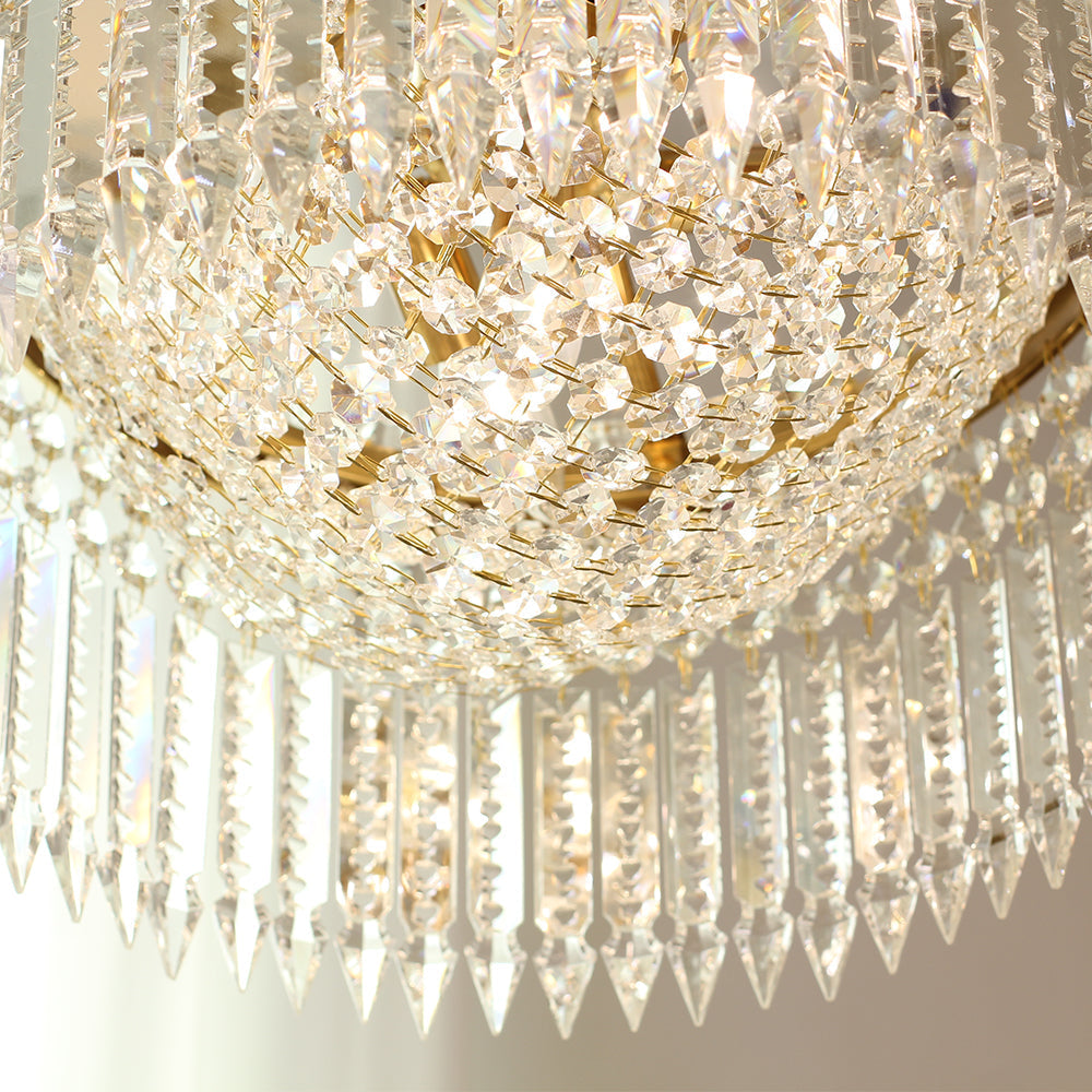 16-28 Inch Multiple Size Baccarat Inspired Copper and Crystal Chandelier Lighting-铜灯-Jecanoli