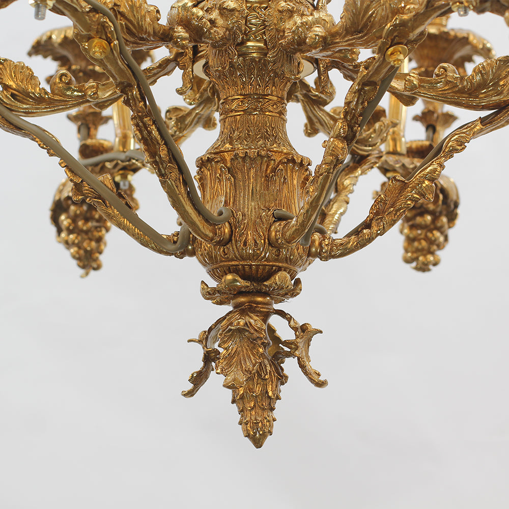 26X30 Inch 6 Lights Small Baroque Style Antique Copper Chandelier-铜灯-Jecanoli