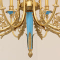 26X23 Inch 6 Lights Rococo Style Antique Copper Chandelier Small Blue Bedroom Chandelier-铜灯-Jecanoli