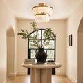 Solene Alabaster Round Flush Mount 14