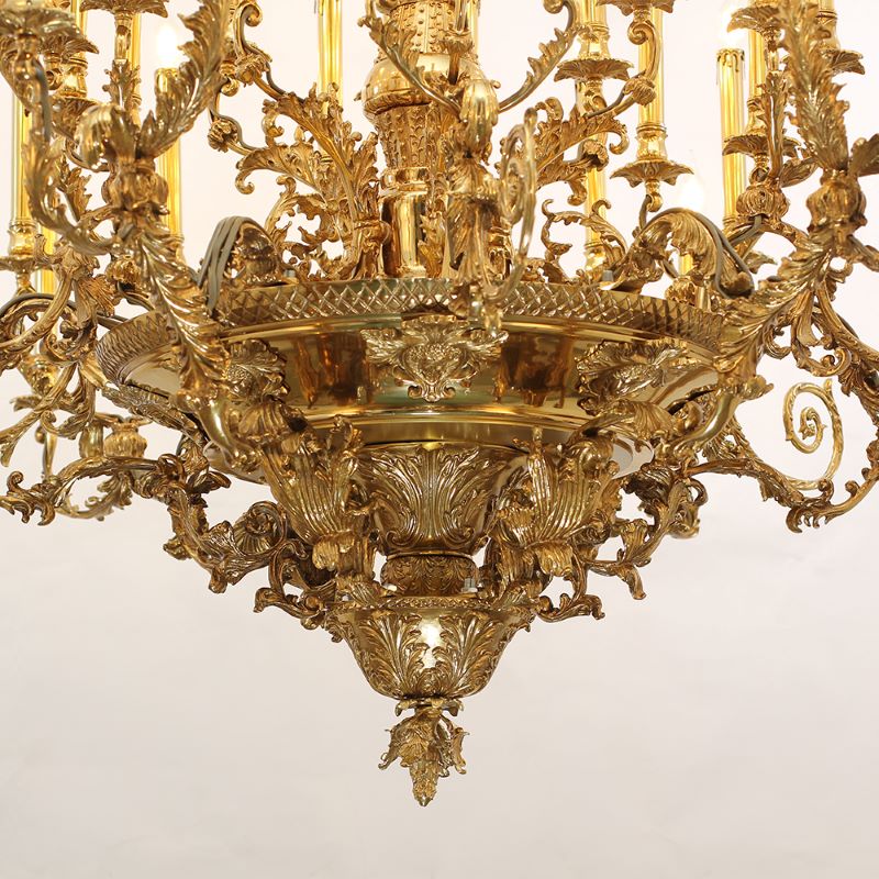 54X46 Inch 36 Lights Baroque Style French Copper Chandelier-大吊灯-Jecanoli