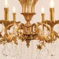 31X31 Inch 8 Lights Small Candle Style Brass and Crystal Chandelier Lighting for Living Room-铜灯-Jecanoli
