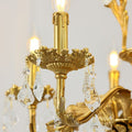 24X31 Inch 6 Lights Small Candle Style Brass and Crystal Chandelier Lighting for Bedroom-铜灯-Jecanoli