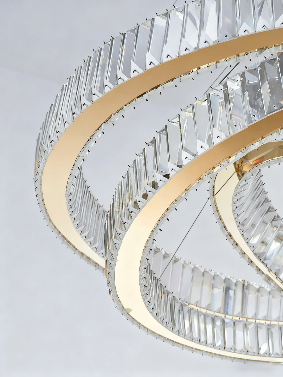 Custom Made 59'' Three Crystal Ring LED Chandelier Large Modern Chandelier for Hotel Lobby-大吊灯-Jecanoli