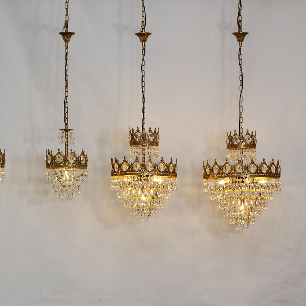 18 Inch Small Crystal Chandelier for Extrance Empire Style Brass Chandelier-铜灯-Jecanoli