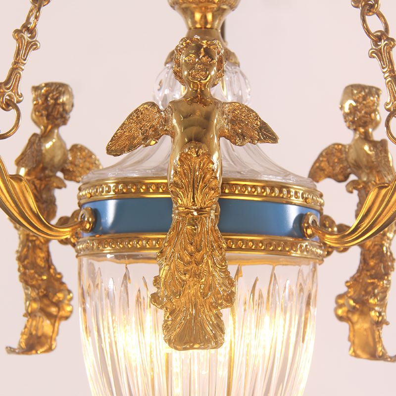 20X35 Inch 1 Light Rococo Style Antique French Copper Chandelier Pendant Light-铜灯-Jecanoli