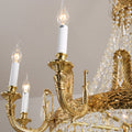 31'' W x 33'' H Small Antique Brass and Crystal Chandelier Lighting-铜灯-Jecanoli