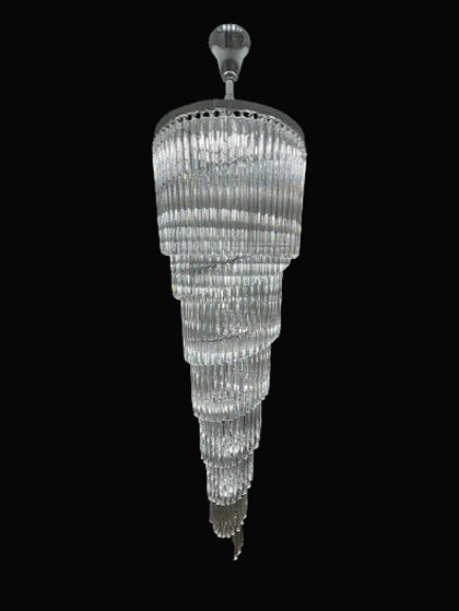 102 Inch Tall Chandelier Modern Spiral Crystal Chandelier for High Ceiling Staircase-大吊灯-Jecanoli