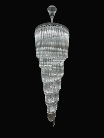 102 Inch Tall Chandelier Modern Spiral Crystal Chandelier for High Ceiling Staircase-大吊灯-Jecanoli