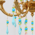 6 Lights Small Copper Crystal Chandelier Luxury Colorful Wedding Chandelier Light-铜灯-Jecanoli