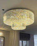 Two Layers One Meter Round Crystal Ceiling Light 39