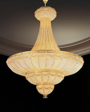 51X65 Inch Large Gold Empire Style Crystal Chandelier for High Ceilings-大吊灯-Jecanoli