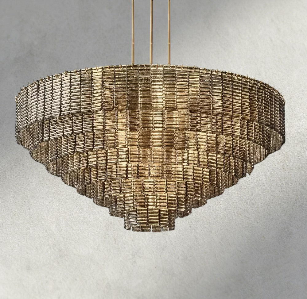 Sirene Smoke Glass Round Chandelier 41", 52", 65"-chandelier-Jecanoli