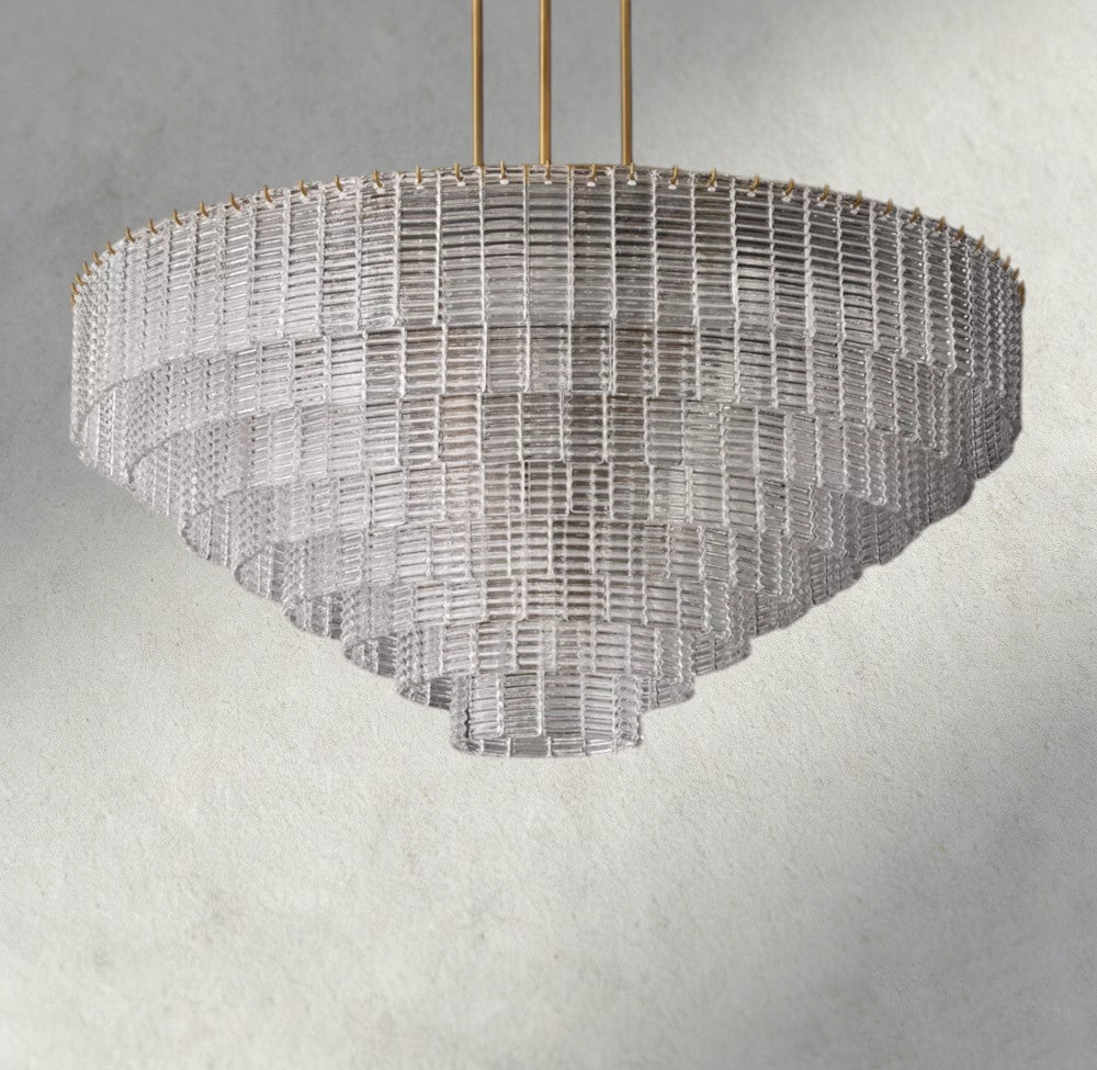 Sirene Clear Glass Round Chandelier 41", 52", 65"-chandelier-Jecanoli