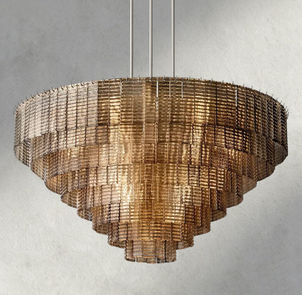 Sirene Smoke Glass Round Chandelier 41", 52", 65"-chandelier-Jecanoli