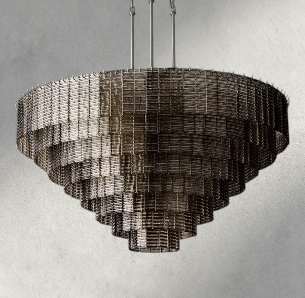 Sirene Smoke Glass Round Chandelier 41", 52", 65"-chandelier-Jecanoli