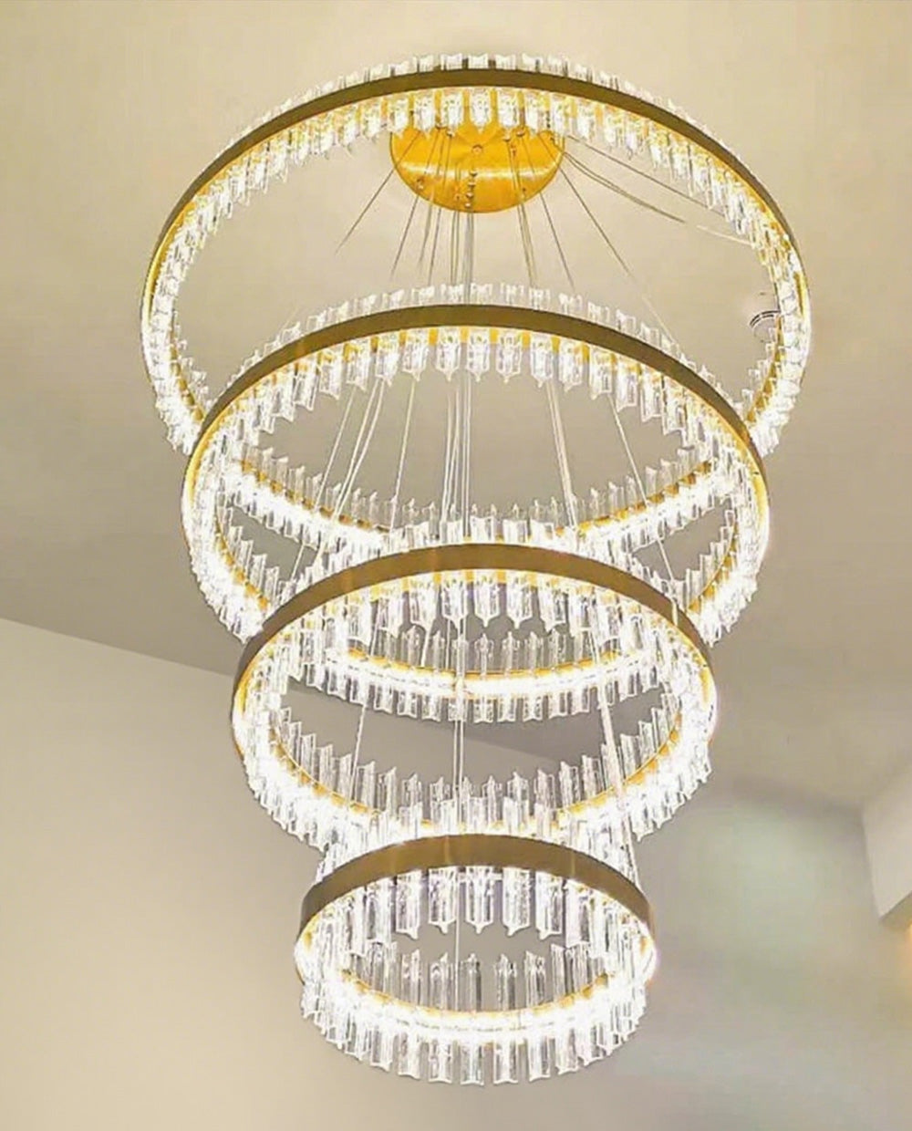 Multiple Glass Ring Pendant Light Multiple Glass Ring Pendant Light 47"W-大吊灯-Jecanoli