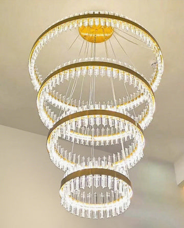 Multiple Glass Ring Pendant Light Multiple Glass Ring Pendant Light 47"W-大吊灯-Jecanoli