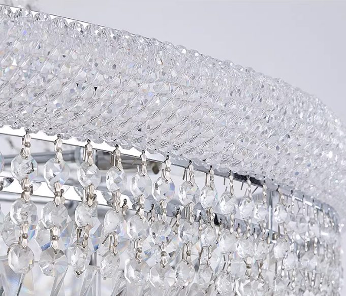 36X69 Inch 32 Lights French Basket K9 Crystal Chandelier Lighting-大吊灯-Jecanoli