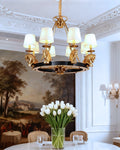 35X29 Inch 8 Lights Rococo Stype Cast Horse Head Antique Copper Chandelier Light-铜灯-Jecanoli
