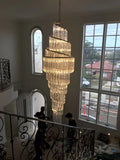 Luxury Spiral Crystal Chandelier for High-ceiling/Foyer/Staircase-Chandeliers-Jecanoli